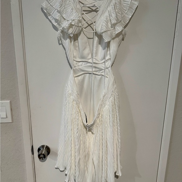 Lulu's White Backless Ruffle Dress - Picture 2 of 5